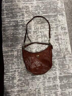 Coach Distressed Chestnut Leather Hobo Bag